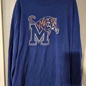 Mens Fanatics Memphis Tigers Long Sleeve Tshirt Blue Size 3xl